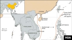 Bản đồ đường lưỡi bò do Trung Quốc vẽ, giành chủ quyền hầu như toàn bộ Biển Ðông.
