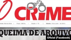 Capa do jornal O Crime