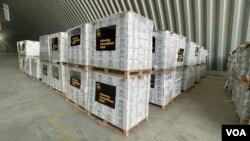 UNHCR aid cargo waiting to be shipped to Afghanistan, Termez Cargo Center, Surkhandarya, Uzbekistan, November 3, 2021. 