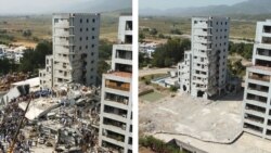 2005 کے زلزلے میں اسلام آباد کے مرگلہ ٹاورز کی عمارت زمین بوس ہو گئی تھی۔ (فائل فوٹو)