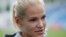 Darya Klishina talks to the media after competing the women's long jump in Zhukovsky, Russia, June 6, 2016.
