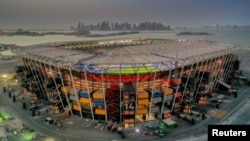Pemandangan Stadion 974 di Doha, Qatar, tampak dari atas yang baru selesai dibangun untuk menyambut perhelatan Piala Dunia 2022. (Foto: Supreme Committee for Delivery & Legacy/Handout via Reuters)