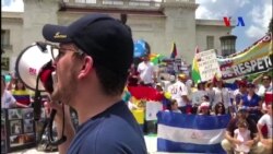 Comunidad nicaragüense protesta junto a venezolanos en Washington