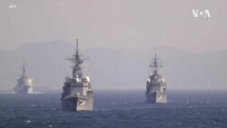 日本和英國在靠近中日有爭議島嶼的海域進行聯合海軍演習