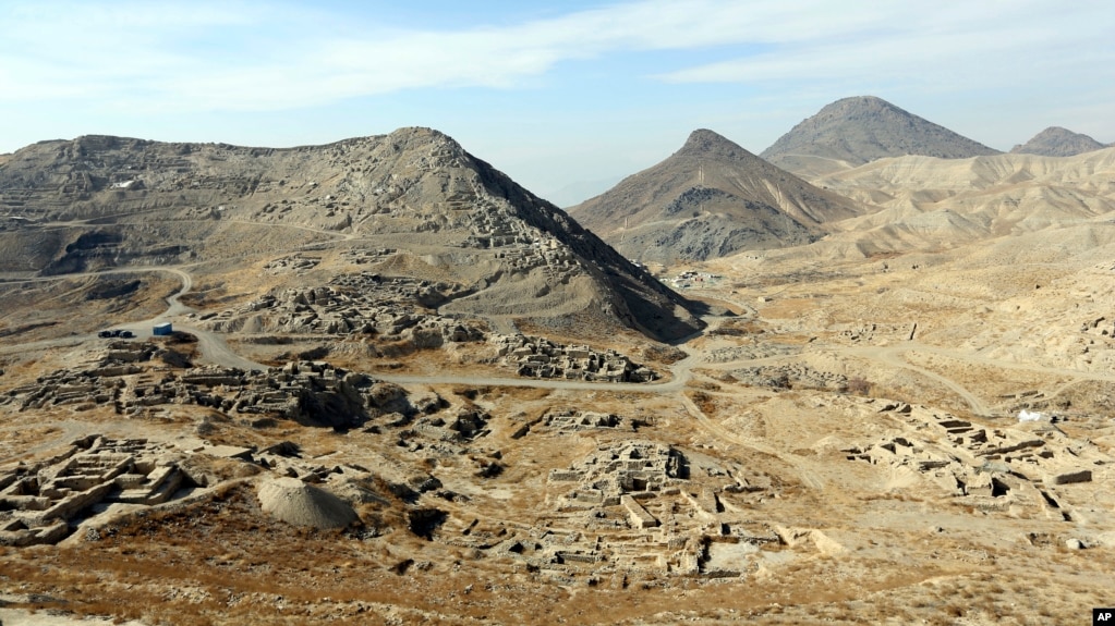 FILE - A general view of Mes Aynak valley, 40 kilometers (25 miles) southwest of Kabul, Afghanistan. The Afghan government is trying to grab President Donald Trump’s attention by dangling its massive, untouched wealth of minerals, including lithium, the silvery metal used in mobile phone and computer batteries considered essential to modern life. There are also deposits of coal, copper and rare earth elements. 