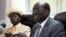 South Sudan's Foreign Minister Barnaba Marial Benjamin speaks during a press conference with Interior minister Aleu Ayienyi Aleu (L), in Juba, South Sudan, April 18, 2014. The Government of South Sudan strongly condemns the attack on innocent civilians in