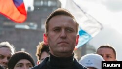 Arhiva: Aleksej Navaljni učestvuje na skupu povodom 5. godišnjice ubistva opozicionog političara Borisa Njemcova i protestuje protiv predloženih amandmana na ustav zemlje u Moskvi. Februar 2020.