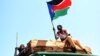 A man waves a South Sudanese flag as he celebrates referendum results in the town of Abyei, Oct. 31, 2013. 