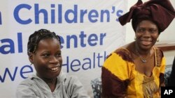 Janet Sylva and her mother, Philomena, smile during a press conference at Cohen Children's Medical Center in New Hyde Park, N.Y., March 9, 2017. 