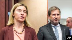 Federica Mogherini and Johannes Hahn