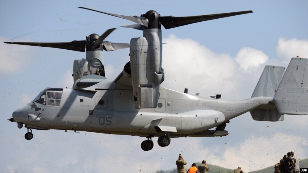 Máy bay V-22 Osprey của Không quân Mỹ tại Philippines.