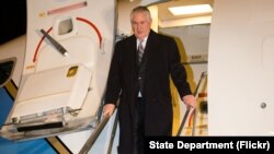 FILE - U.S. Secretary of State Rex Tillerson exits his plane. (Photo: State Dept. Flickr) 