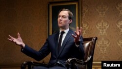 White House senior adviser Jared Kushner speaks during an interview with Reuters at the Eisenhower Executive Office Building in Washington, June 20, 2019. 