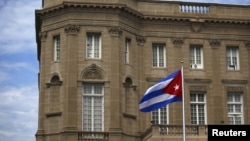Một phần mặt tiền tòa đại sứ Cuba ở thủ đô Mỹ (ảnh tư liệu, tháng 7/2020) 