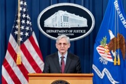 Attorney General Merrick Garland speaks about a jury's verdict in the case against former Minneapolis Police Officer Derek Chauvin in the death of George Floyd, at the Department of Justice, in Washington, D.C., U.S. April 21, 2021. (Andrew Harnik/Pool via Reuters)