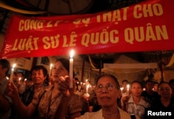 FILE - Anti-corruption activist in Hanoi.