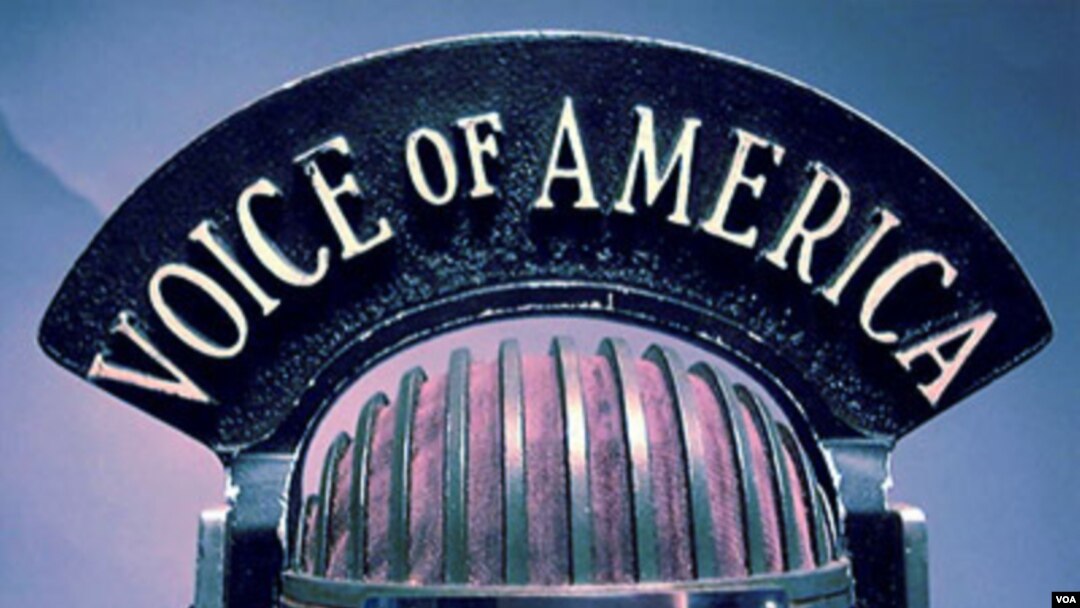 VOA Microphone, small blue overlay