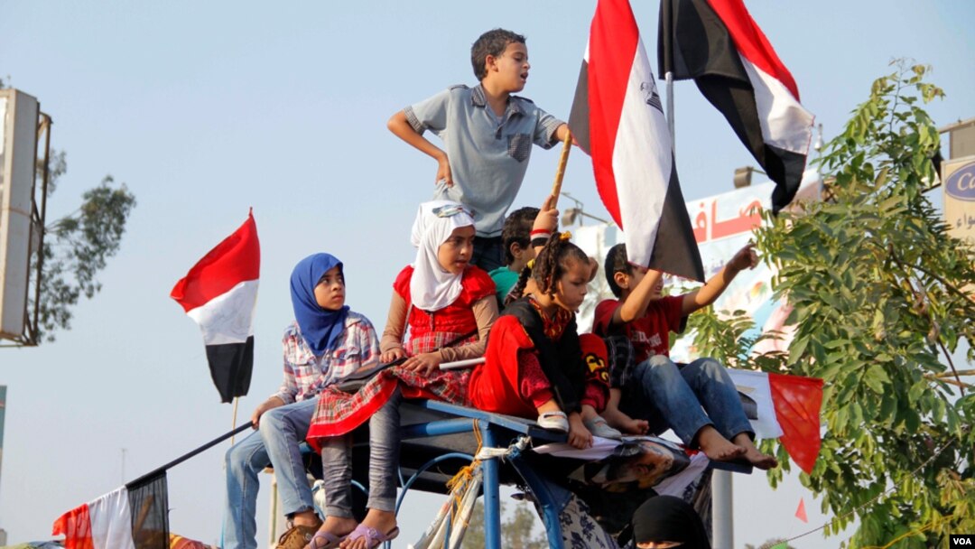 Children have been participating in protests in Egypt since the became widespread and near-constant in 2011. (H. Elrasam for VOA)