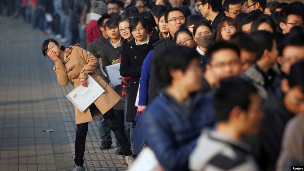 求职者在天津大学的招聘会上（2013年11月22日）