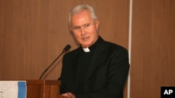 FILE - An undated photo of Monsignor Nunzio Scarano in Salerno, Italy. ANSA said an appeals court in Rome, Feb. 13, 2019, convicted Scarano of corruption and sentenced him to three years in prison.