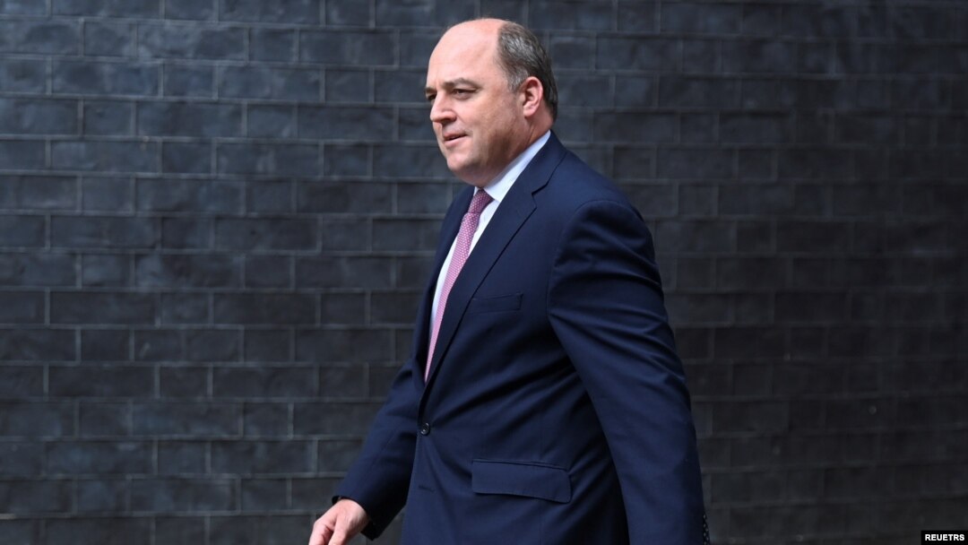 Britain's Defence Secretary Ben Wallace walks outside Downing Street in London, Britain, Sept. 15, 2021. 