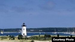 The Edgartown lighthouse in Martha's Vineyard, Massachusetts.