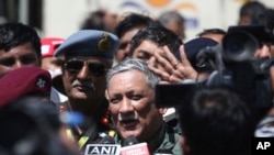 Indian Army Chief Gen. Bipin Rawat speaks to the media 