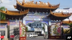 A Chinese temple is seen in the heart of Mandalay, one of many in the city, Nov. 2, 2017. 