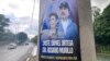 Un cartel promociona a la pareja presidencial del mandatario Daniel Ortega y su esposa la vicepresidenta Rosario Murillo en Managua, capital de Nicaragua el sábado 6 de noviembre de 2021. Foto: Houston Castillo, VOA.