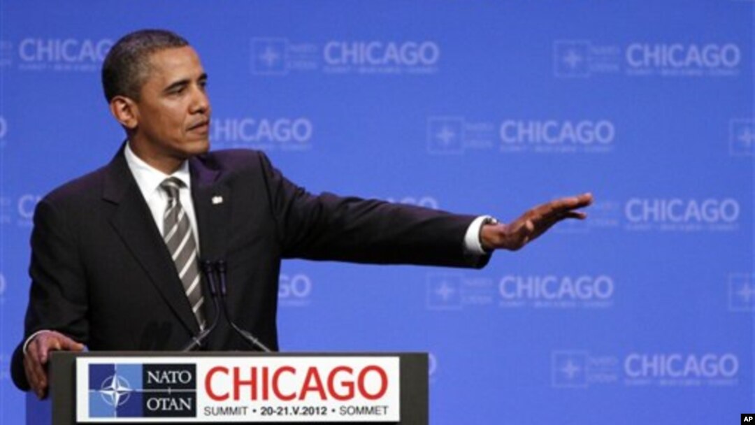 Presiden Barack Obama dalam jumpa pers KTT NATO di Chicago (21/5)