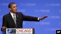 Presiden Barack Obama dalam jumpa pers KTT NATO di Chicago (21/5)