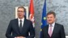 Aleksandar Vučić (L) i Miroslav Lajčak (D) tokom susreta u Briselu (Foto: Tviter nalog Miroslava Lajčaka)