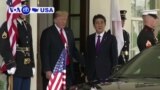 VOA60 America - Before Trump-Kim Summit, Japan’s PM Visits White House