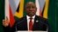 South African President Cyril Ramaphosa addresses a media conference at the end of the BRICS Summit in Johannesburg, South Africa, Friday, July 27, 2018.