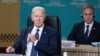 US President Joe Biden (L) and US Secretary of State Antony Blinken pariticipate in the Asia-Pacific Economic Cooperation (APEC) Summit Leaders' Informal Dialogue in Lima, Peru, November 15, 2024. (Photo by SAUL LOEB / AFP)