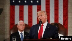 President Donald Trump delivers his State of the Union address to a joint session of the U.S. Congress in the House Chamber of the U.S. Capitol in Washington, Feb. 4, 2020. 