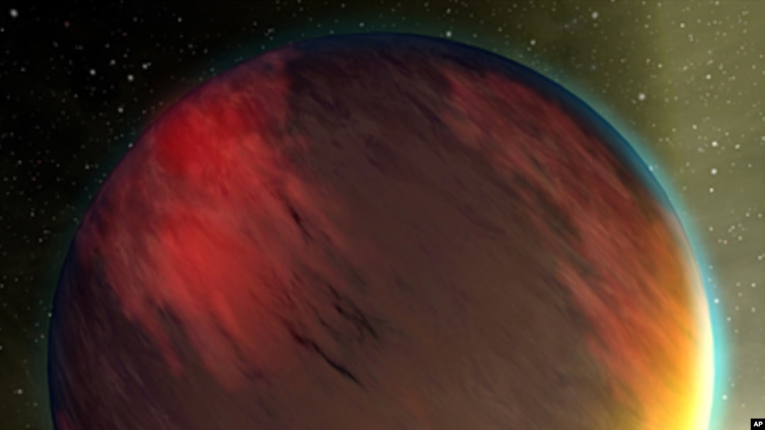 An artist's concept of a "Hot Jupiter" extrasolar planet