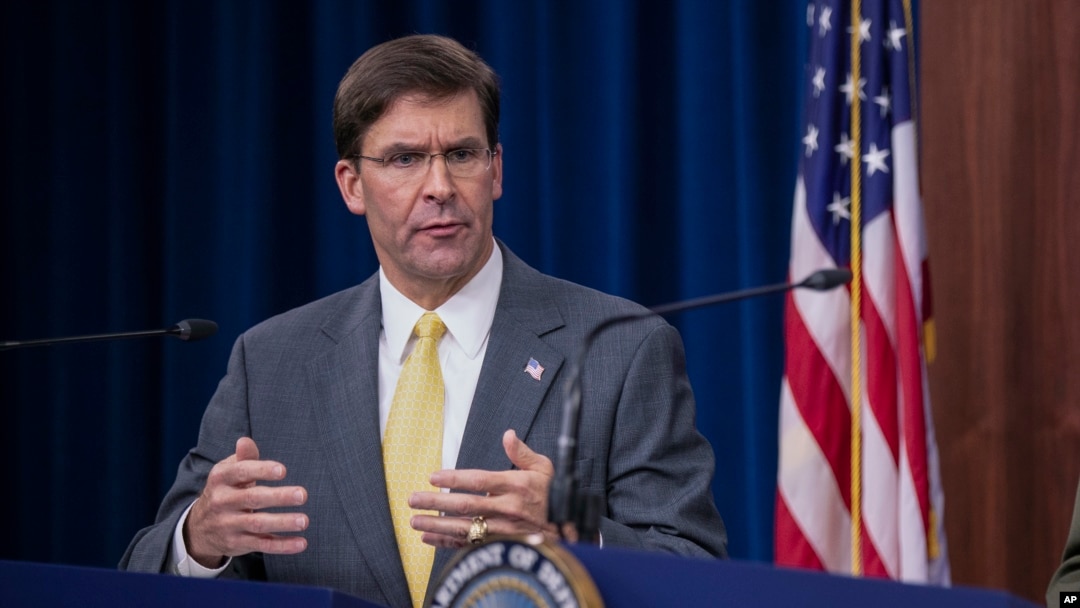 Menteri Pertahanan AS Mark Esper mengecam serangan Turki. 
