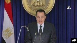 Shugaban Hosni Mubarak na Masar,a jawabi da yayi wa al'umar kasar ranar Jumma'a.