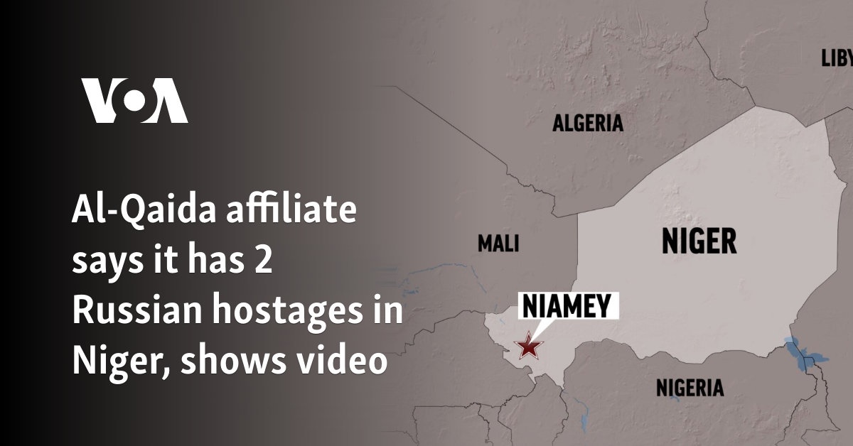 Al-Qaida affiliate says it has 2 Russian hostages in Niger, shows video