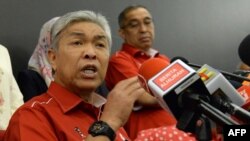 Ahmad Zahid Hamidi, Malaysia's former deputy prime minister and then-acting president of the United Malays National Organisation, speaks to reporters during a press conference in Kuala Lumpur, May 14, 2018. Ahmad Zahid was formally made party leader on June 30, 2018.
