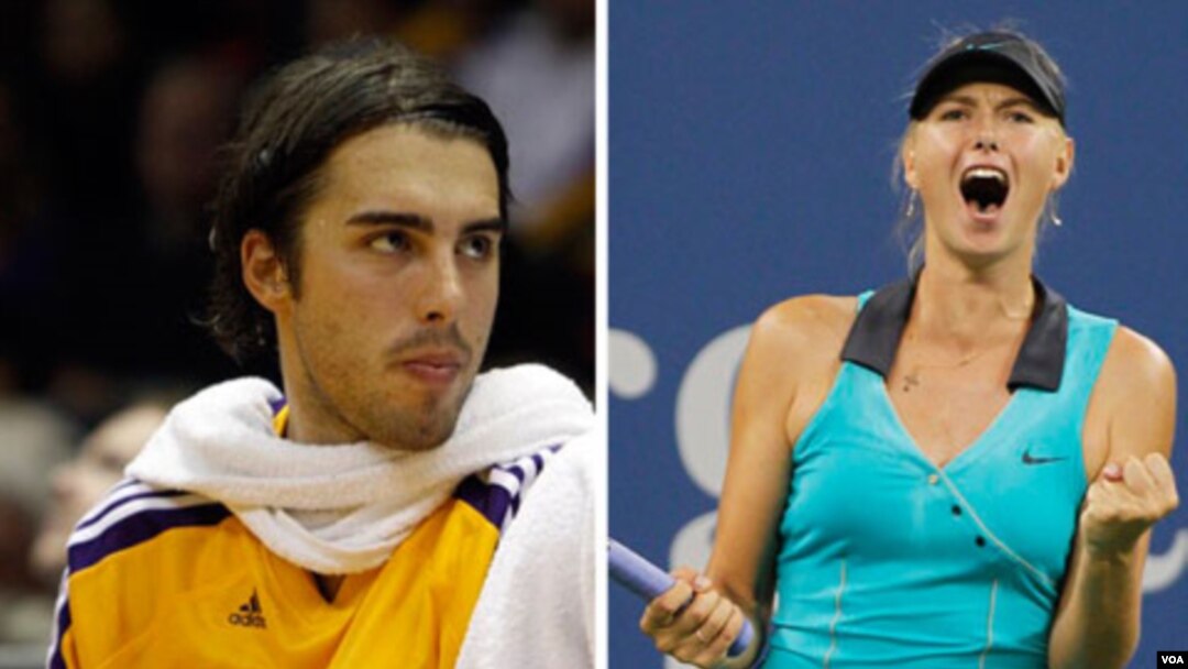 Pebasket Los Angeles Lakers asal Slovenia Sasha Vujacic dan bintang tenis Rusia Maria Sharapova bertunangan awal pekan ini.