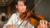 Violinist Stefan Jackiw plays the 1714 Joachim-Ma Stradivarius at Sotheby's auction house in New York on Feb. 3, 2025, where it is expected to sell for $12 million to $18 million this week. 