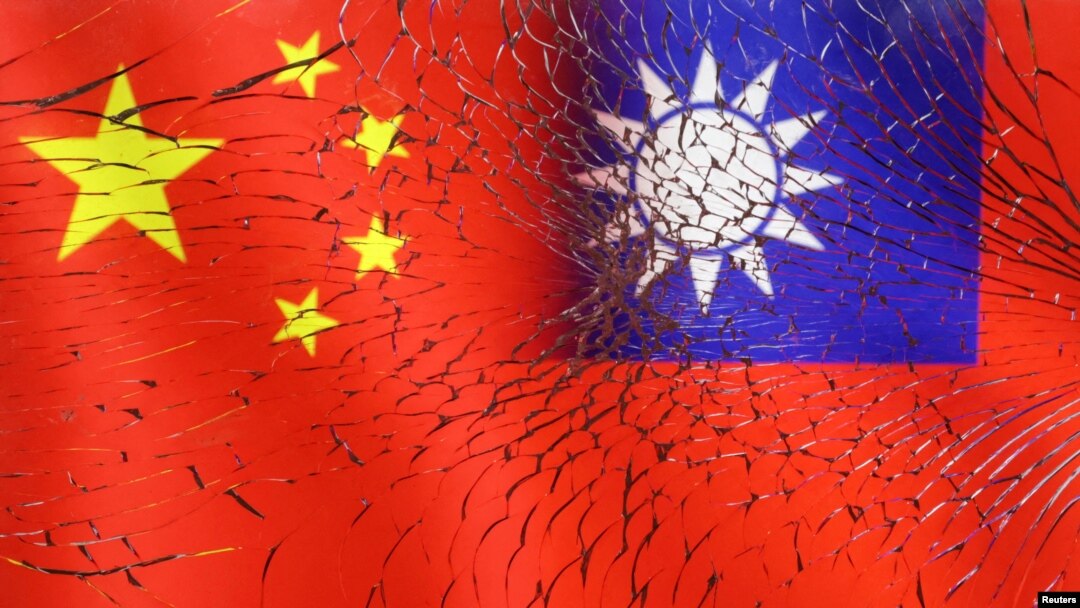 兩岸旗幟示意圖。 (2023年4月11日)