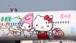 Pesawat Hello Kitty Mendarat di AS