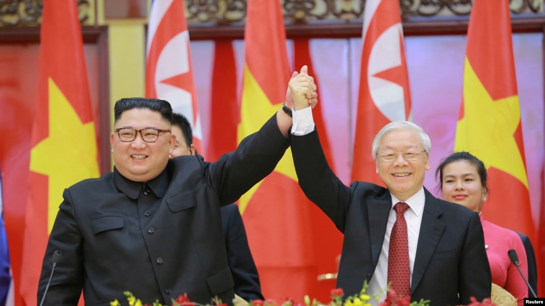 Ông Nguyễn Phú Trọng tiếp ông Kim Jong-un ở Hà Nội, 1 tháng Ba, 2019.