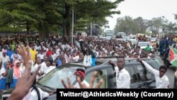 Francine Niyonsaba asgishika i Bujumbura mu Burundi 