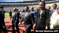 Constantino Chiwenga and his estranged wife, Marry, at the National Sports Stadium.