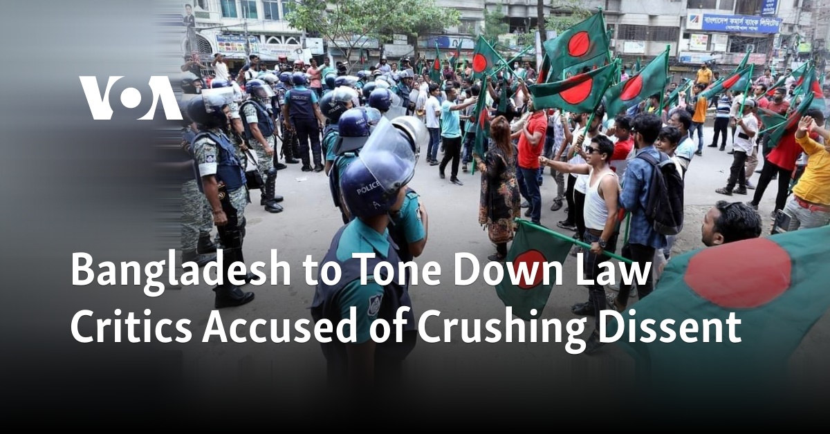 Bangladesh To Tone Down Law Critics Accused Of Crushing Dissent