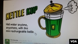 Bianca Polizzi's kettle cup model will make it easy for people to drink tea and coffee. (Photo: Bianca Twitter)